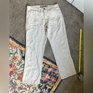 Old Navy Cream 100% Linen Trousers